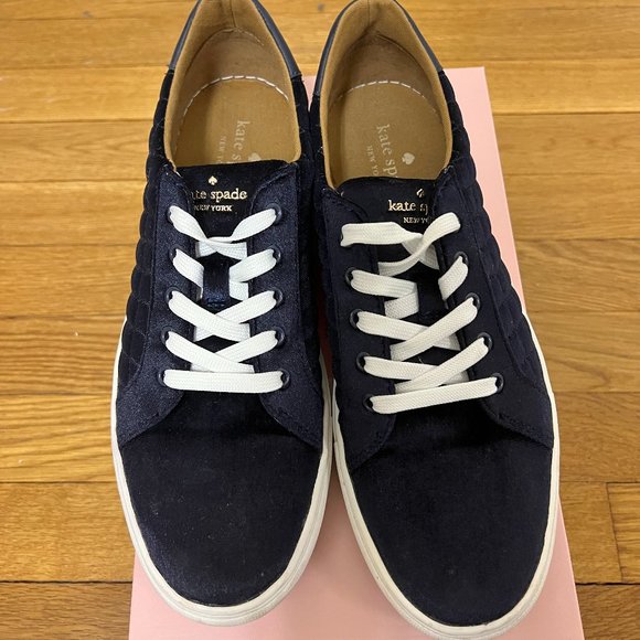 Kate Spade Navy Velvet, Velour Sneakers, size 9.5 - Picture 5 of 9